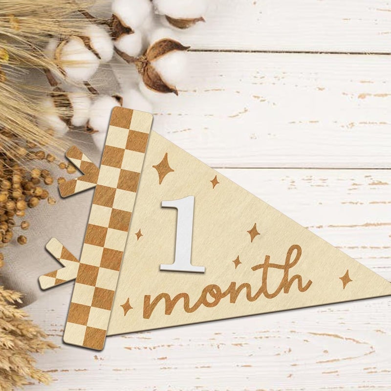 HONOCOOLS Store Baby Monthly Milestone Signs - Month Milestone Baby Boy - Baby Milestone Signs - Newborn Photography Props to Document Your Baby´s Growth - 1-12 Months Baby Milestone Signs (B08) - Image 5